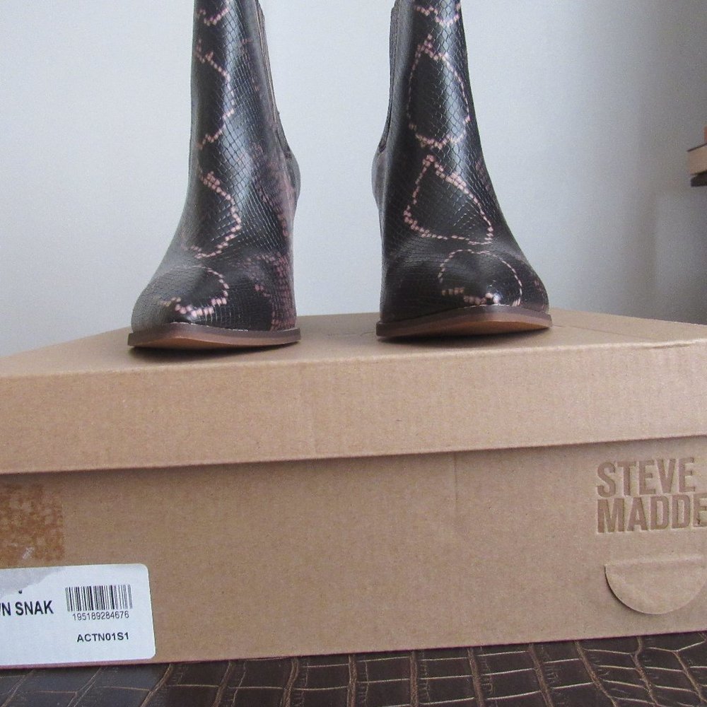 Brown Snake Print-Steve Madden booties...